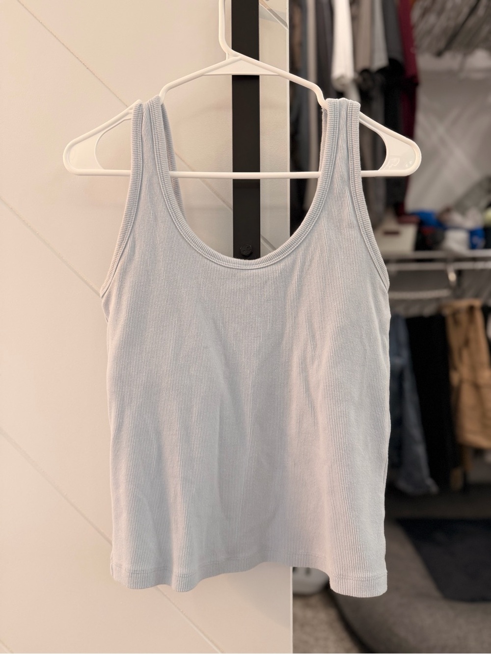 Abercrombie & Fitch- Bra Free Tank - Blue Ribbed Large